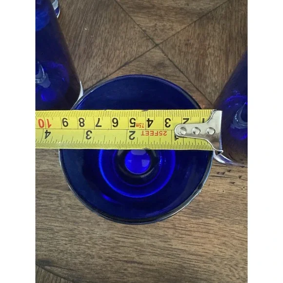 Highball Glass Stockholm Cobalt BlueBlock Vintage Barware Blue GlassSet Of 5